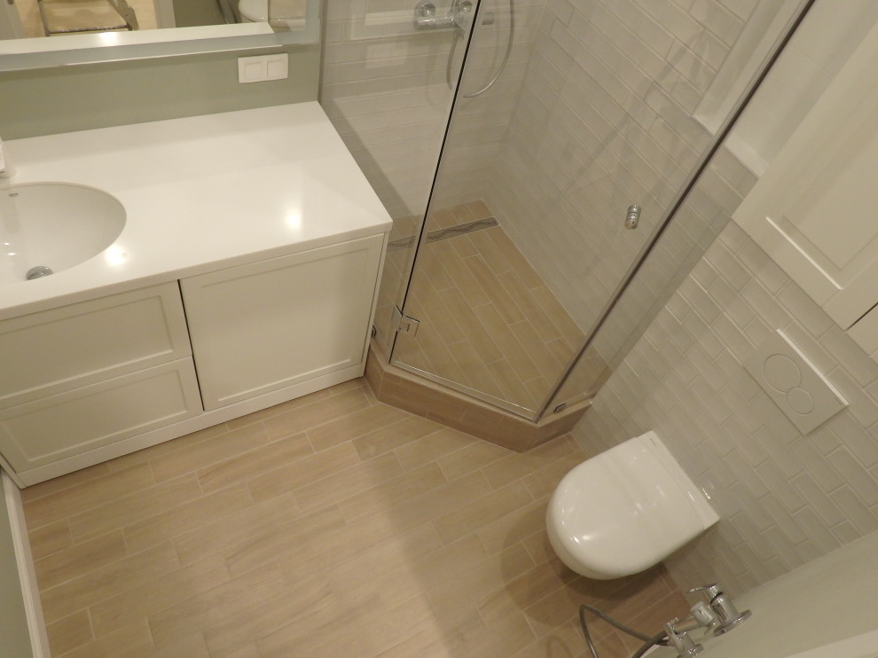 Счастье на Мичуринском - отделка санузла с душевой кабиной в новостройке