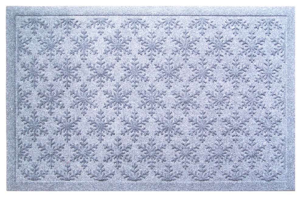 Snowflakes (color: gray) Weather Beater Polypropylene Mat 22 in. x 35 in.