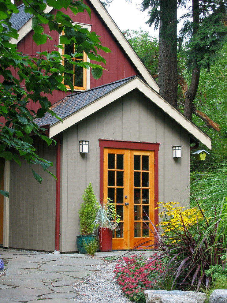 This is an example of a beach style shed and granny flat in Seattle.