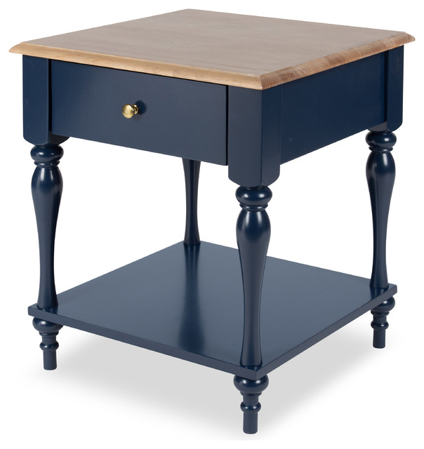 Modest navy blue bedside table Kate And Laurel Sophia Wood Nightstand Side Table With Drawer Traditional Nightstands Bedside Tables By Uniek Inc Houzz
