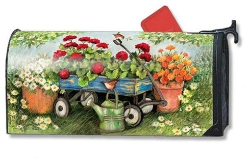 MailWraps Red Geraniums Oversized Mailbox Cover
