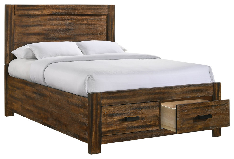 Wren Platform Storage Bed, Chestnut Contemporary Platform Beds by