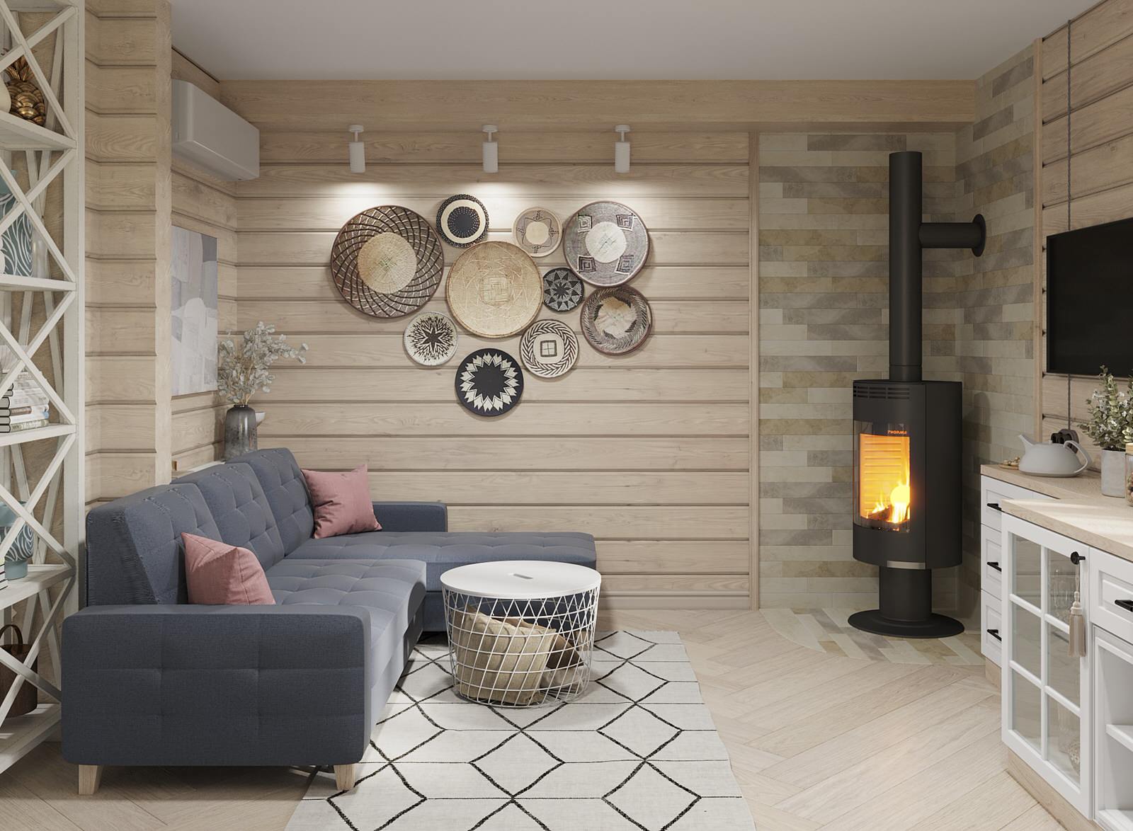 Дизайн интерьера срубного дома