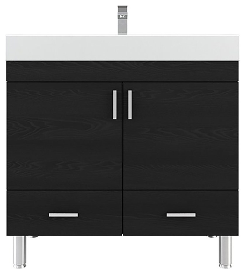 Alya Bath Ripley 36" Modern Wood 2drawer Vanity with Acrylic Sink in