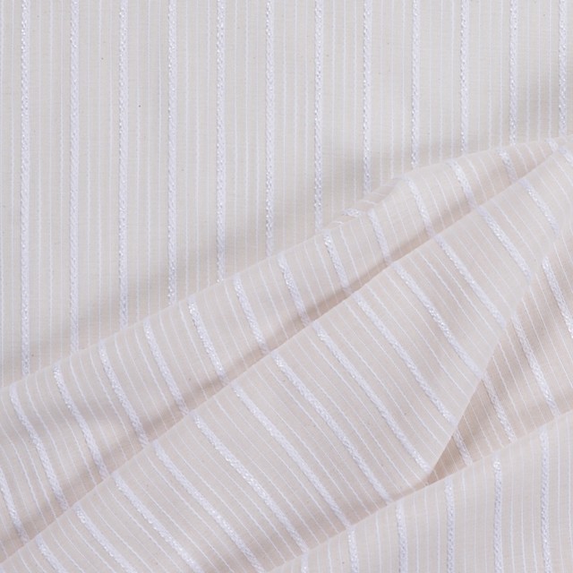 Elegant Neutral Stripe Sheer Window Sheer Fabric - Contemporary ...