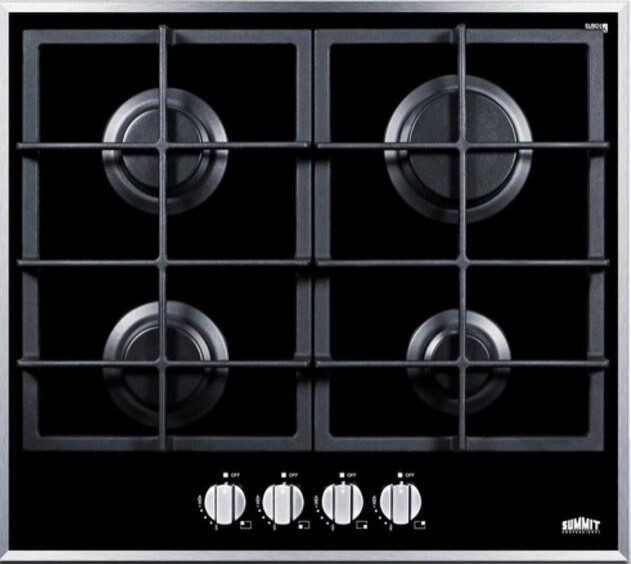 Summit Natural Gas Cooktop With 4 Sealed Burners & Continuous Cast Iron