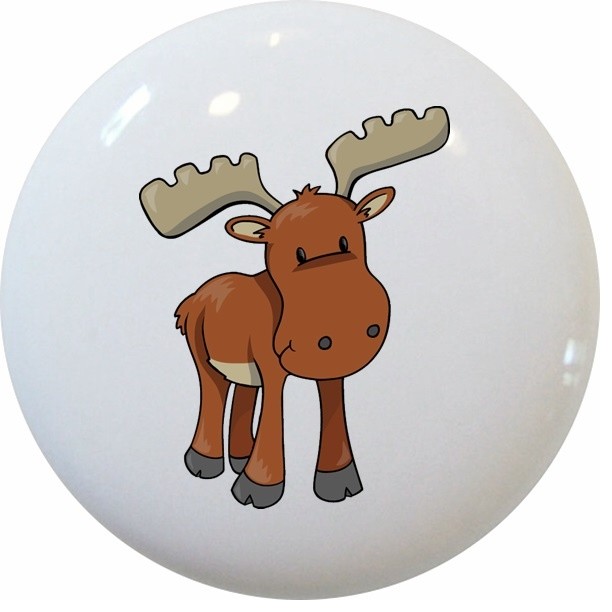 Baby Moose Ceramic Cabinet Drawer Knob Rustic Cabinet And