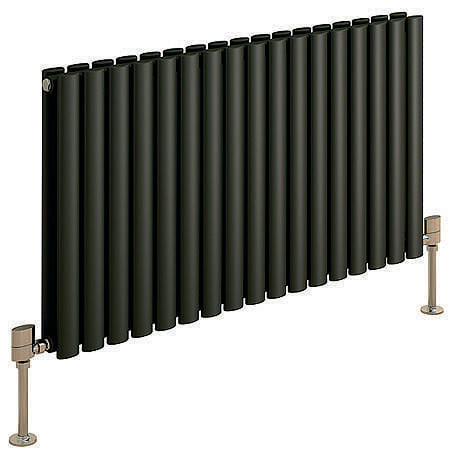 DQ Cove Horizontal Radiator, Double, Black, 55x82.6 cm