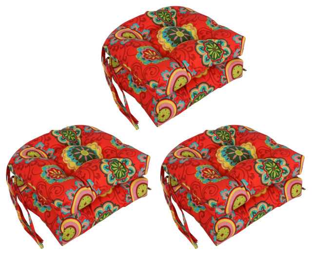 16" Outdoor UShaped Tufted Chair Cushions Set of 6 Farrington Terrace