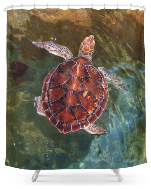 Baby Sea Turtle Shower Curtain Beach Style Shower Curtains By Society6