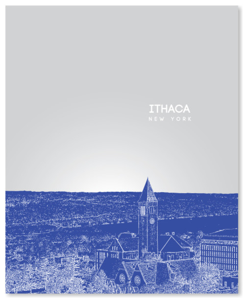 Ithaca, New York Skyline Poster Contemporary Prints And Posters by You&YoursPrints Houzz