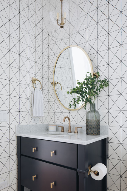 Hudson Avenue beach-style-powder-room