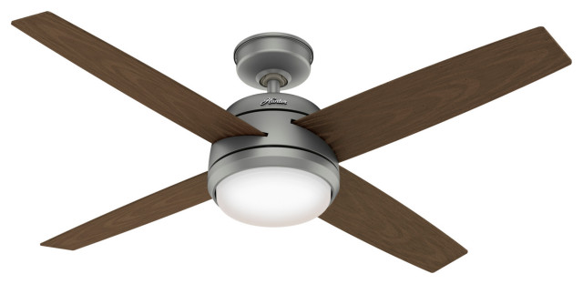 Hunter 52" Oceana WeatherMax Matte Silver Ceiling Fan, LED and Wall