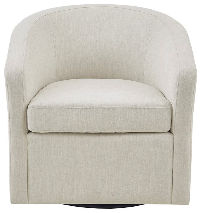 Martha Stewart Amber Low Back Tub Style Swivel Accent Chair, Ivory