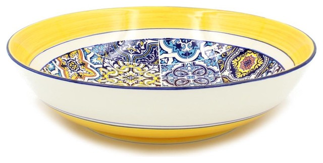 Hand-painted Traditional Portuguese Ceramic Round Salad Bowl ...