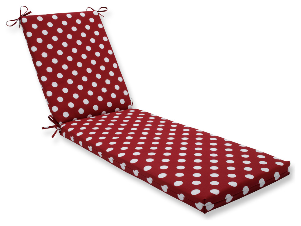 Polka Dot Red Oversized Chaise Cushion