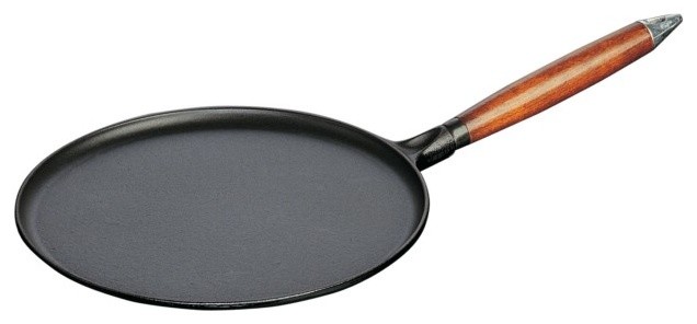Staub Crepe Pan with Spreader and Spatula, 11", Black Matte