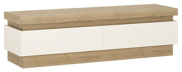 Lyon 2-Drawer TV Stand With LED Lighting