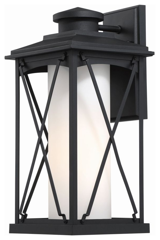 Minka Lavery Lansdale 1 Light 18" Tall Outdoor Wall Mount, Black