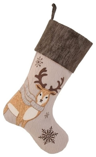 Cozy Reindeer Christmas Stocking Rustic Christmas Stockings And Holders By Homesquare