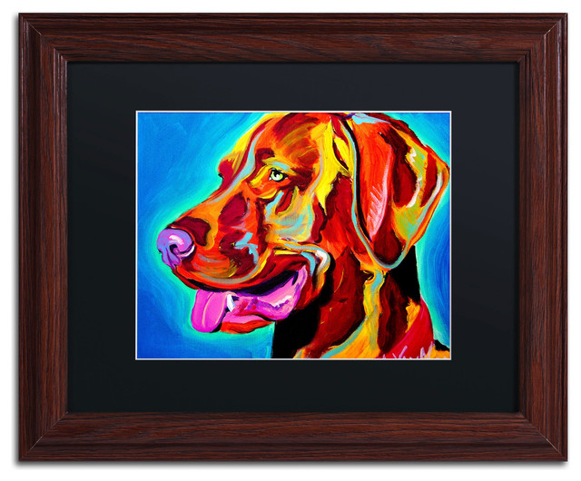 'Viszla' Matted Framed Canvas Art by DawgArt Eclectic Prints And