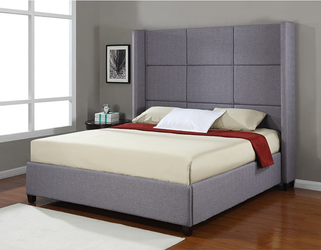 Jillian Upholstered King-size Bed - Contemporary - Beds - by Overstock.com