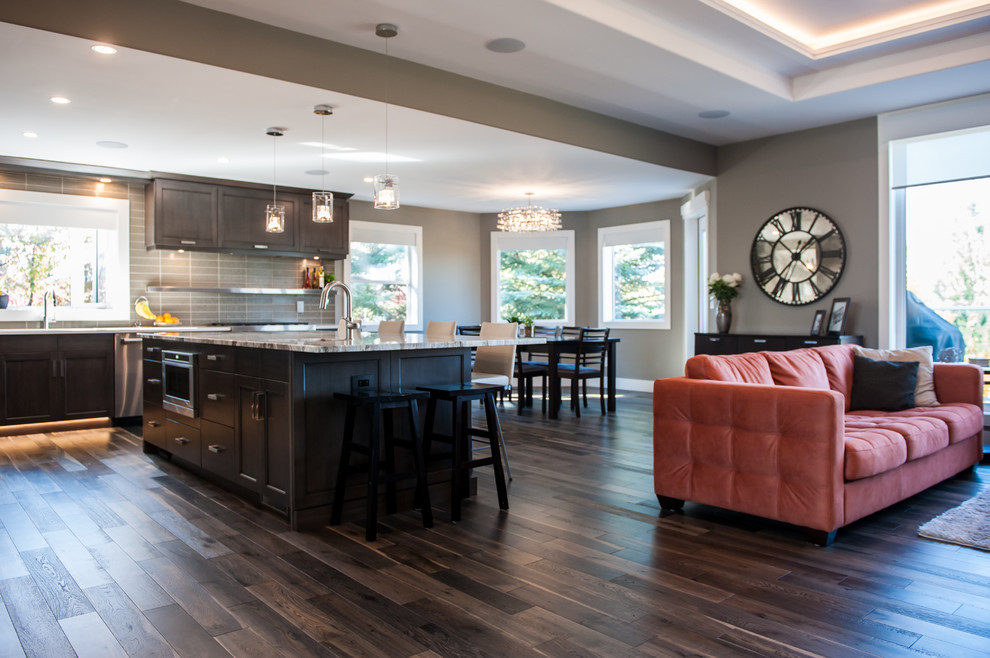 Inspiration for a transitional home design remodel in Edmonton