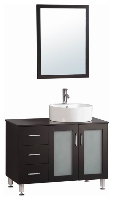40 Belvedere Modern Espresso Freestanding Bathroom Vanity With Vessel Sink