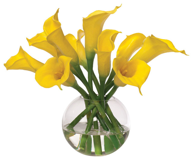 Calla Lily Silk Flower Centerpiece - Contemporary - Artificial Flower ...