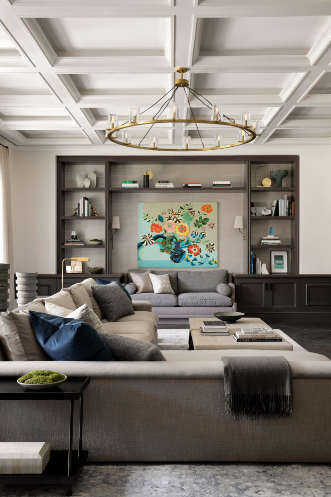 Design ideas for a transitional family room in Los Angeles.