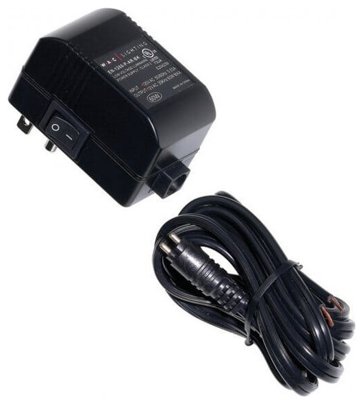 Wac Lighting Plug In Electronic Transformer 120v Input 24v Output In Black 1 75 Transitional