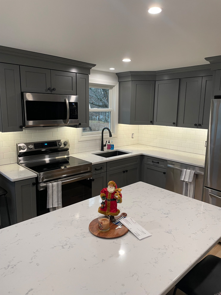Modern Gray Clean Kitchen Design