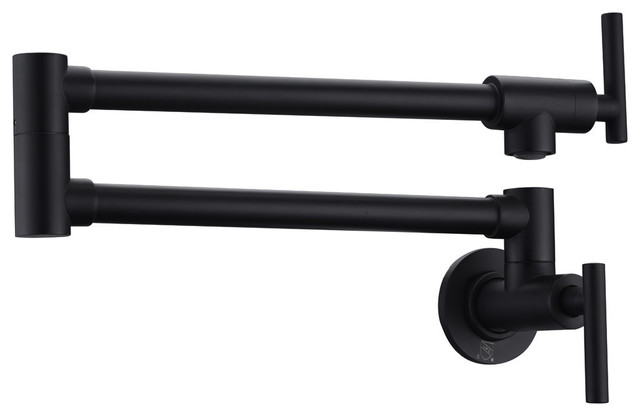 Braccia Series 24" Wall Mounted Pot Filler, Matte Black