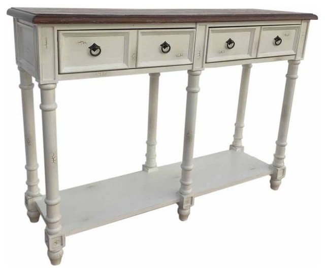 Cottage White Open Console Console Tables by Lamps Per Se'