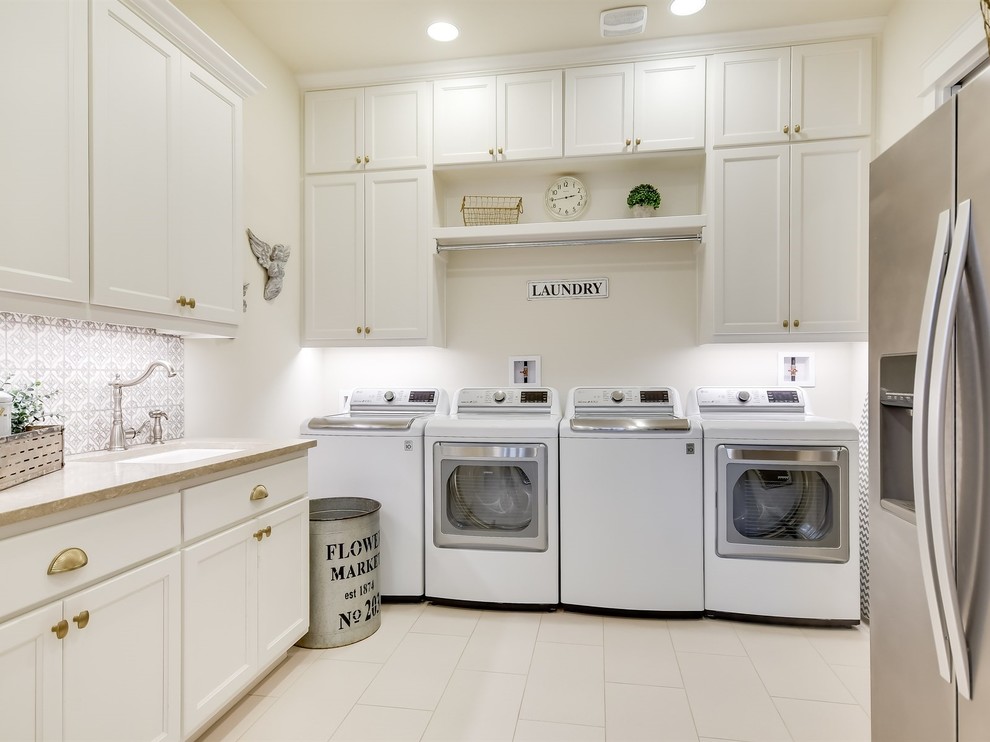 Design ideas for a beach style laundry room in Austin.