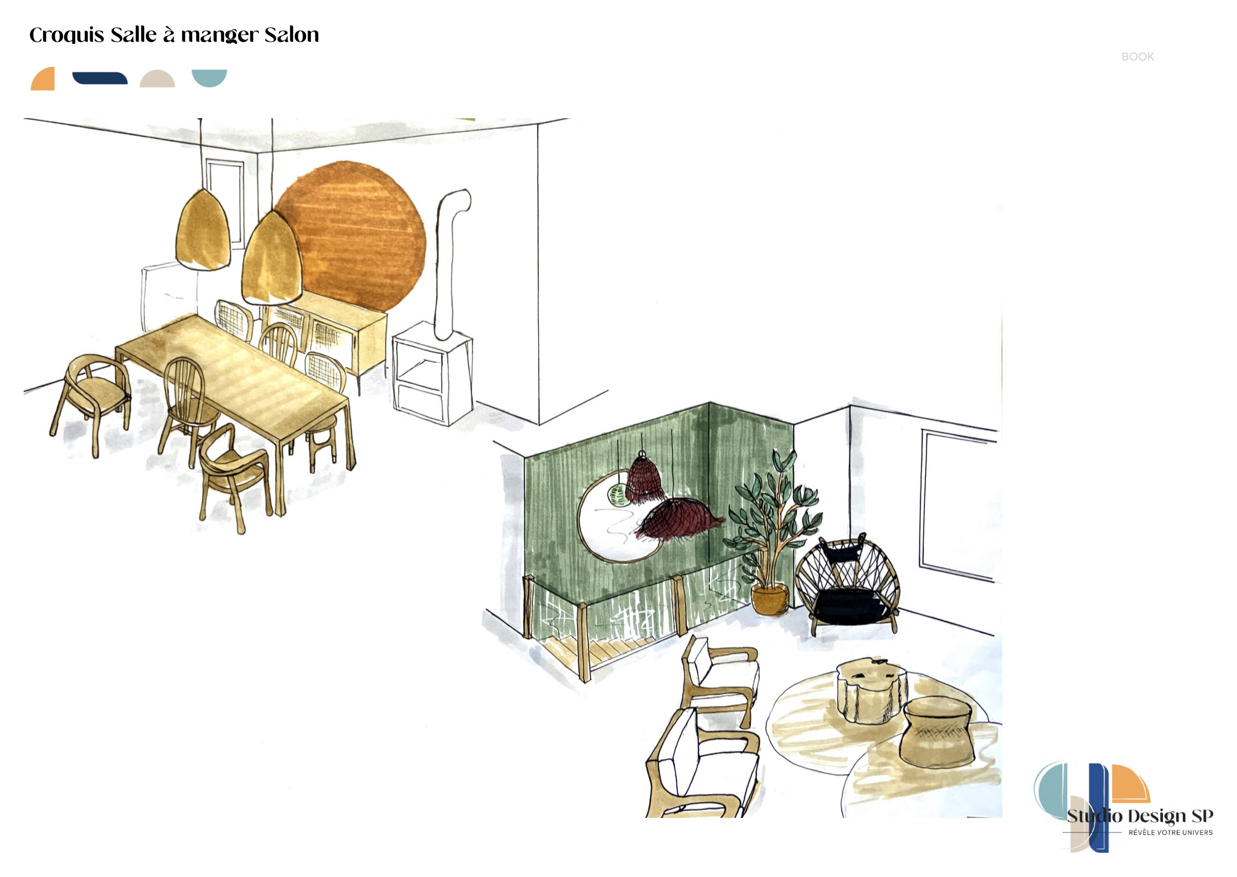 Aménagement d'espace et décoration Pièce de vie, entrée et escalier