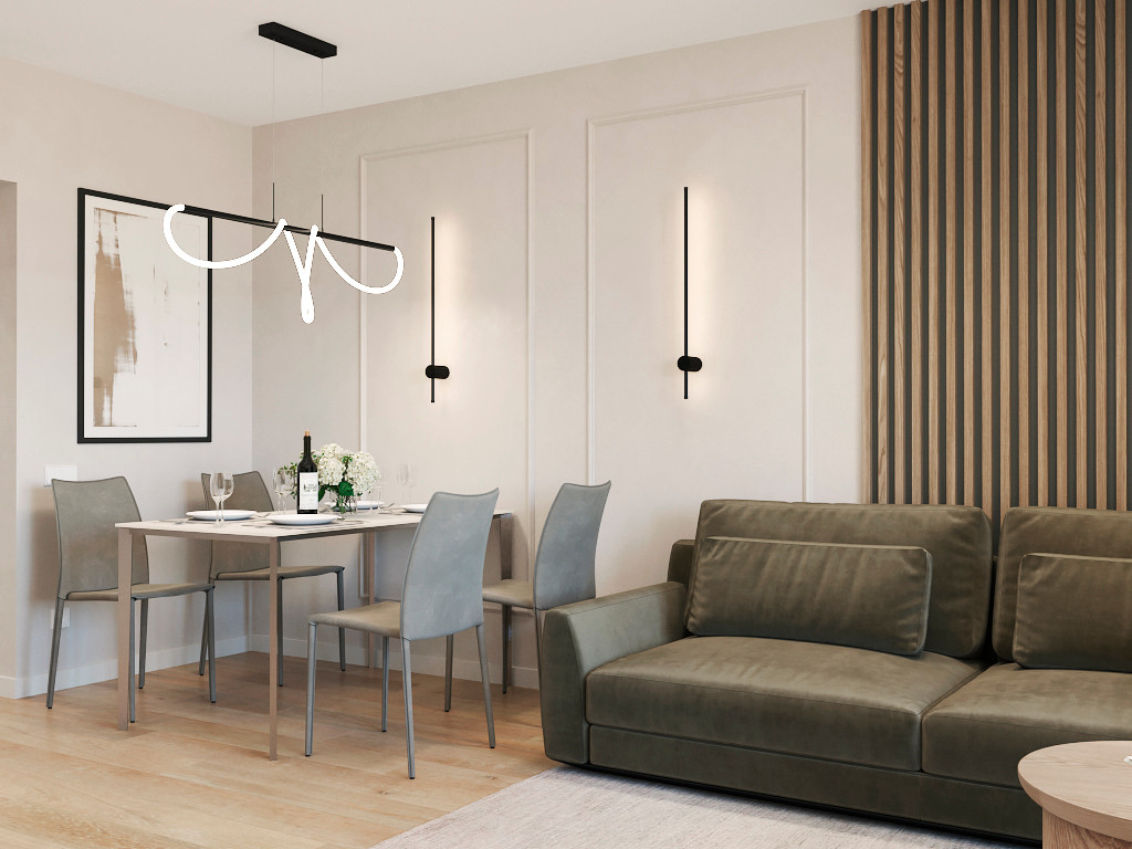 Кухня-гостиная в современном стиле 25 м.кв