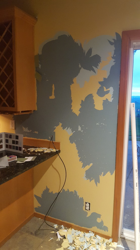 Semigross Paint is peeling off wall in sheets