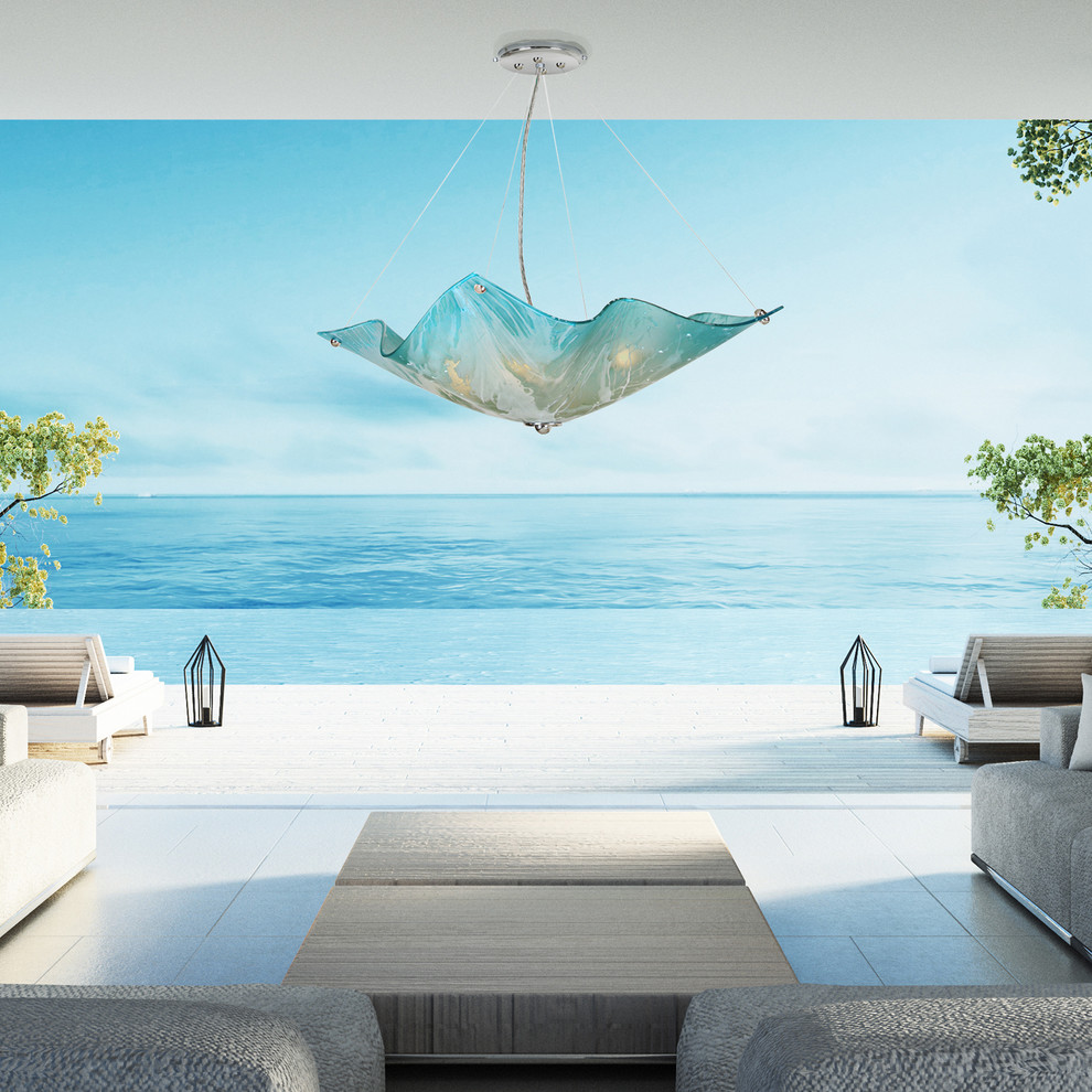 Design ideas for a beach style living room in Miami.