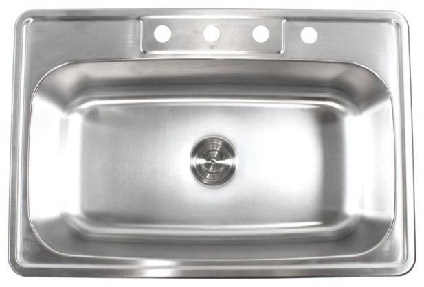 33 stainless steel top mount drop in single bowl kitchen sink 18 gauge kitchen - Stainless Steel Kitchen Sink Gauge 33 stainless steel top mount drop in single bowl kitchen sink 18 gauge kitchen - Stainless Steel Kitchen Sink Gauge