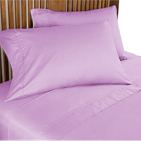 400TC 100% Egyptian Cotton Solid Lilac Full Size Sheet Set