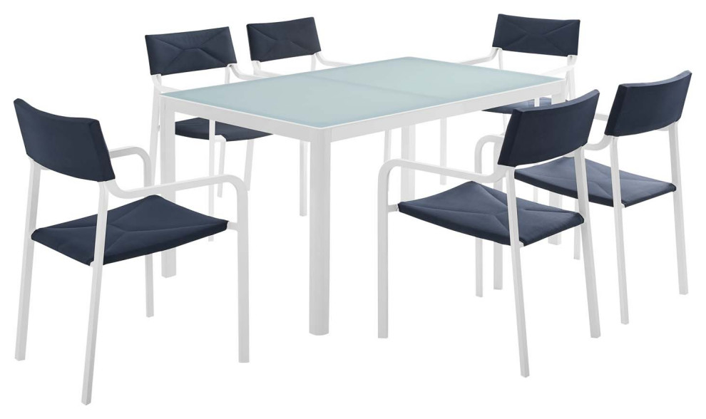 Raleigh 7 Piece Outdoor Patio Aluminum Dining Set by Modway