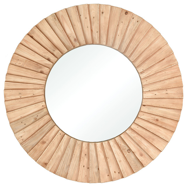 Elk Home 35110739 Aviation Mirror, Natural Wood Rustic Wall