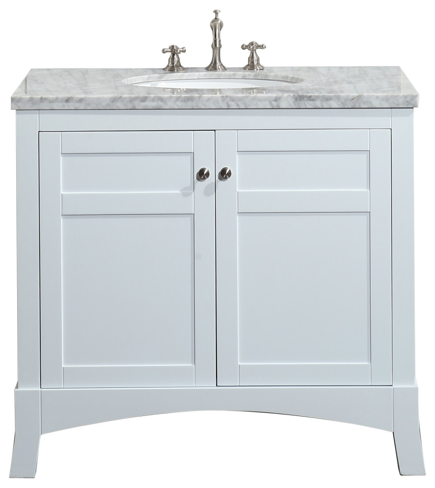 New York Bathroom Vanity With Carrera Marble Counter Top and Sink ...