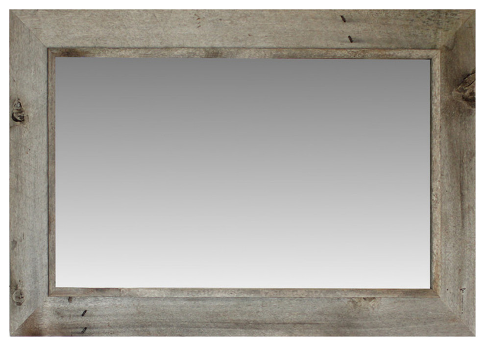 Rustic Mirror, Western Rustic Style With Raised Inside Edge, 20"x30"