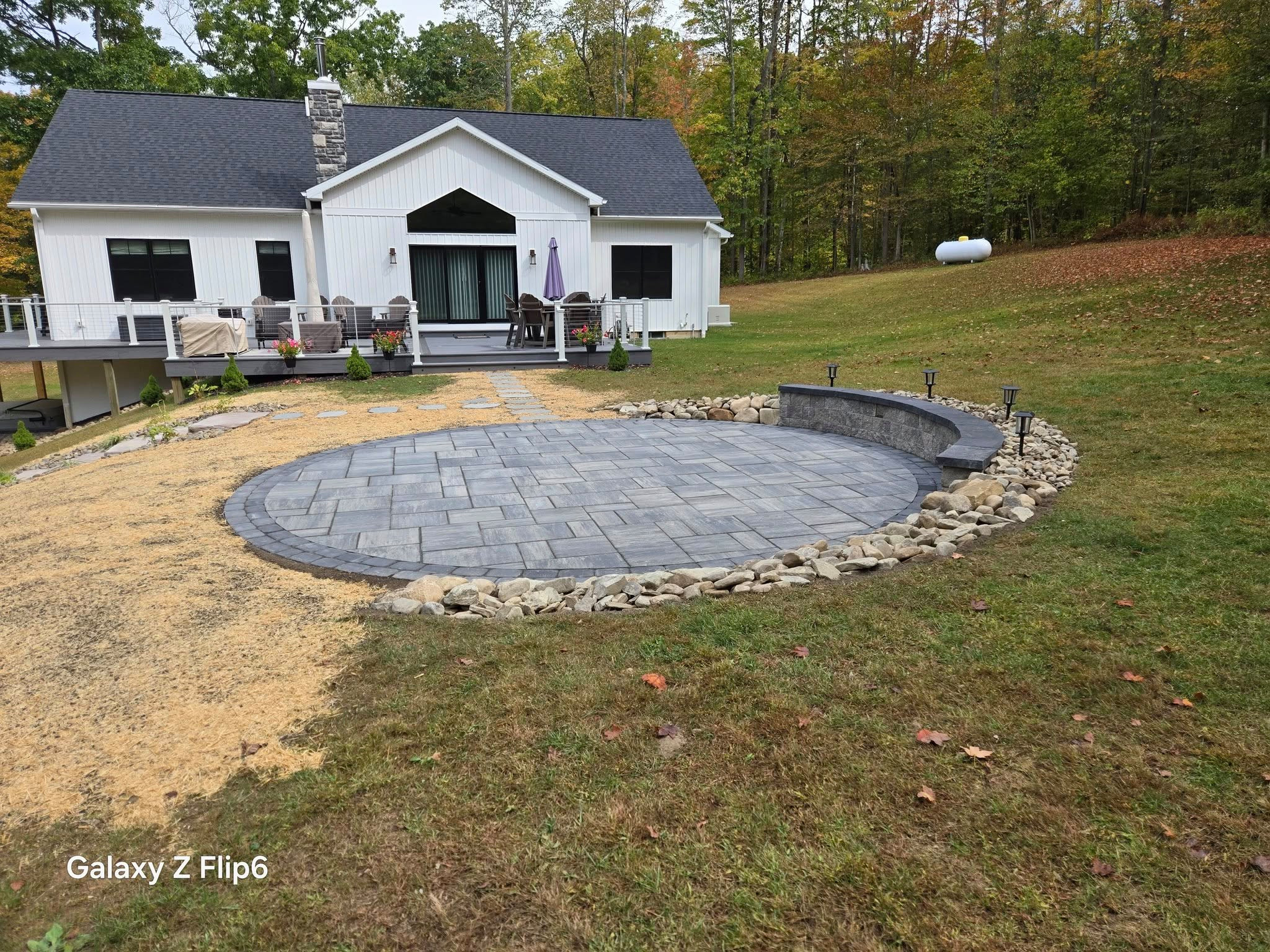 Patio sitting wall & steps