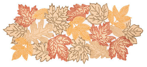 Xia Home Fashions Harvest Hues Embroidered Cutwork Fall Table Runner 15 by 54-Inch 