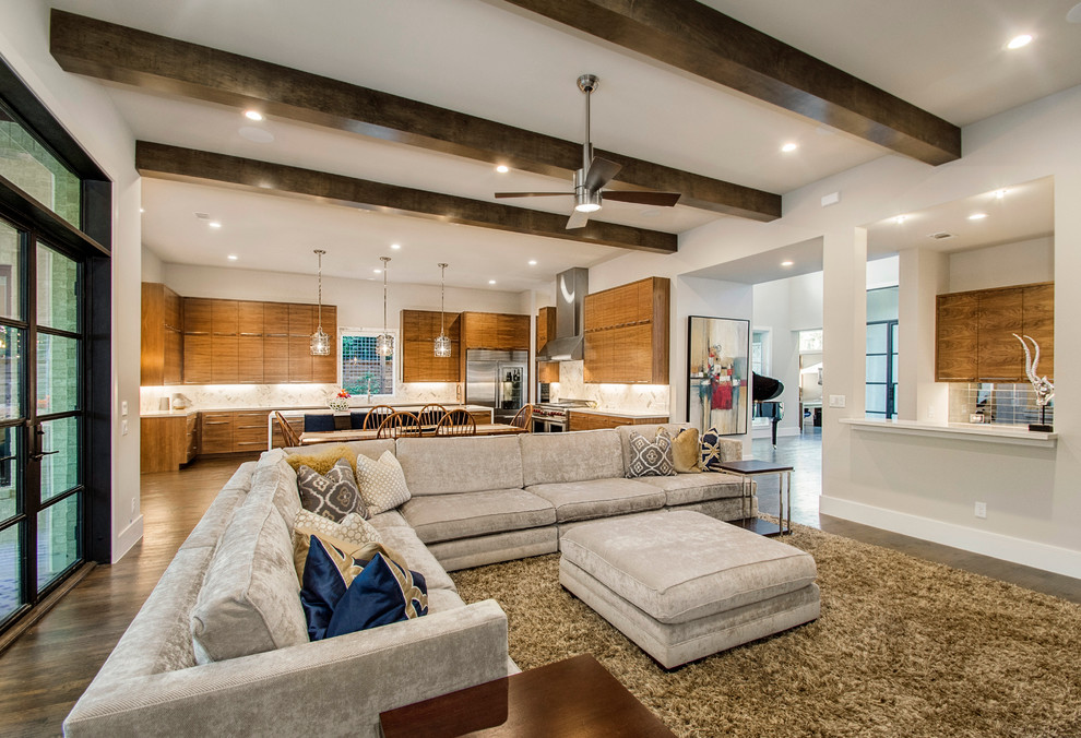 This is an example of a modern living room in Dallas.