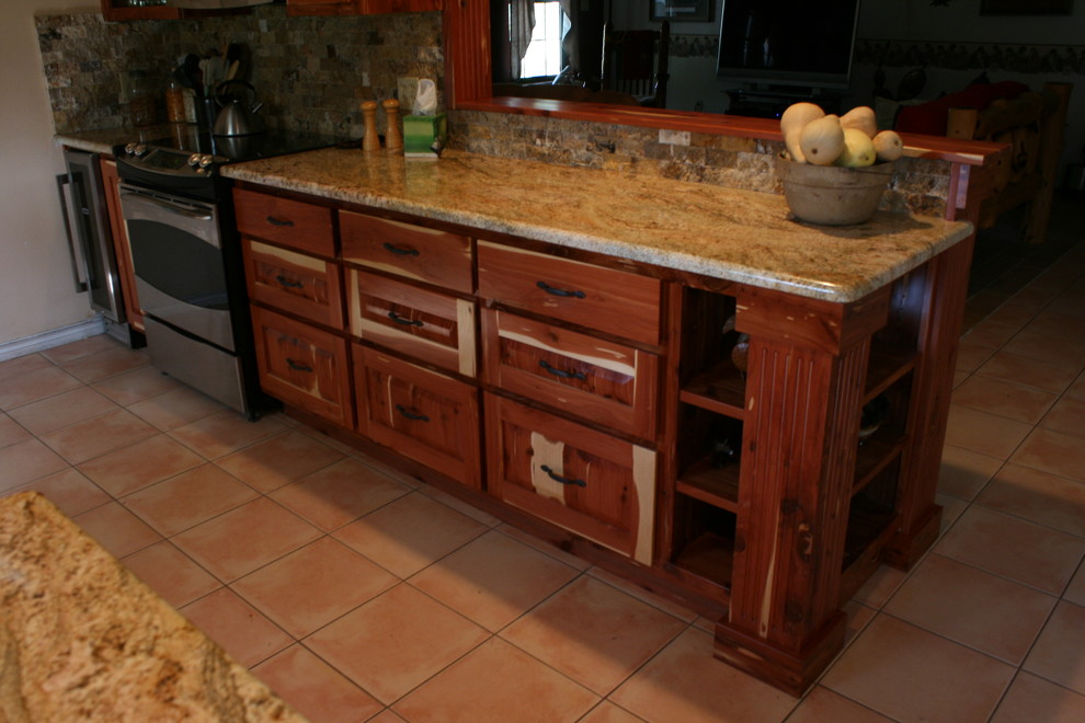 Inspiration for a rustic kitchen remodel in Austin