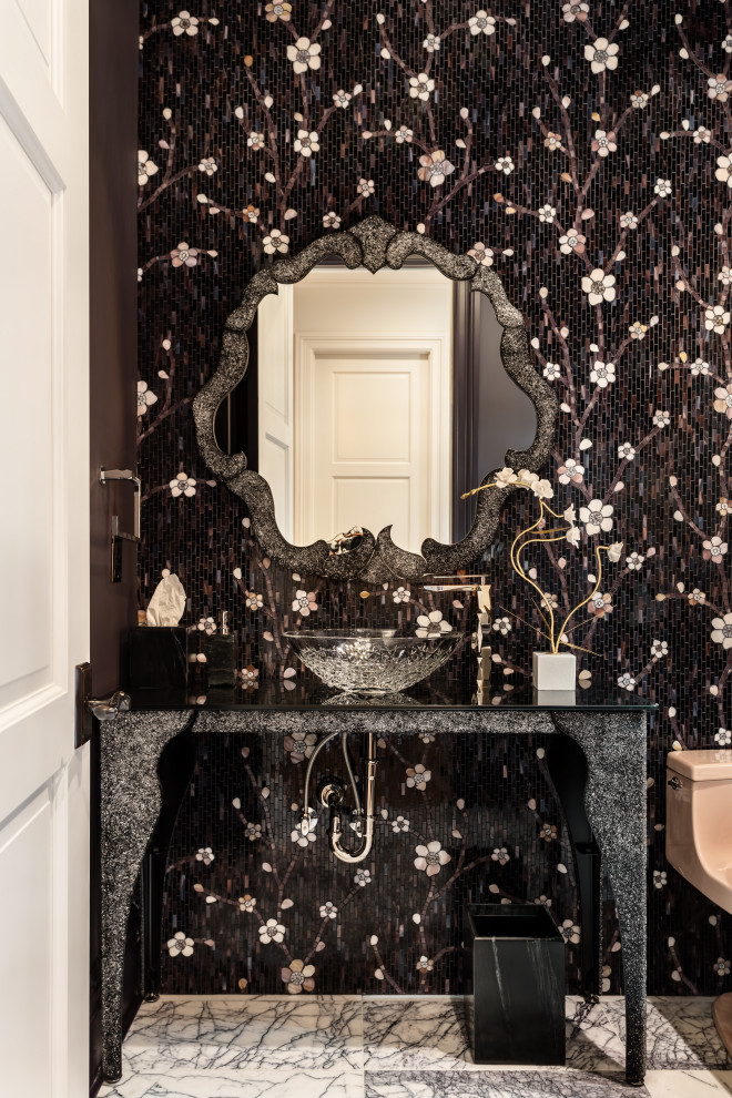 Powder room - transitional powder room idea